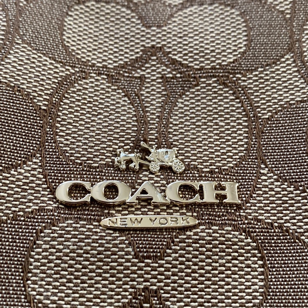 Coach Signature Canvas Shoulder Bag in Brown and Dark Brown - Picture 8 of 9